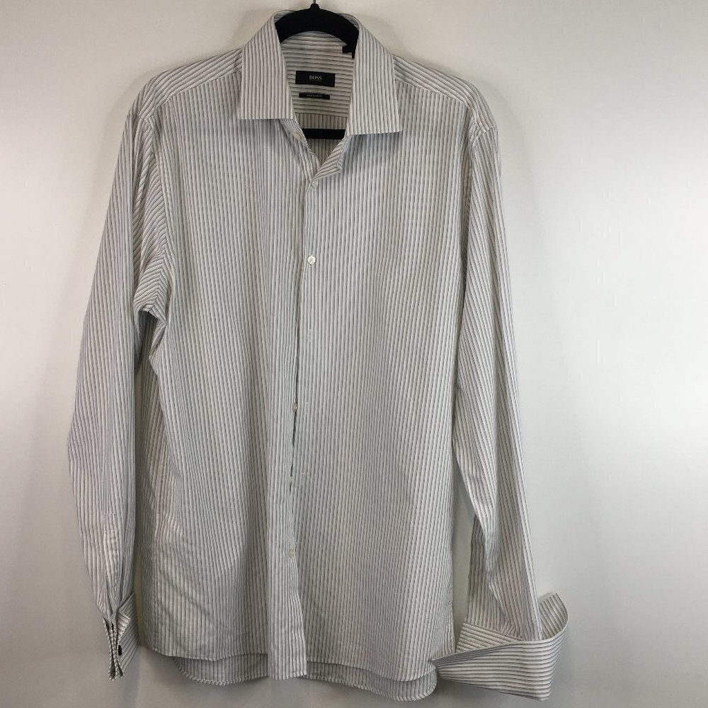 Boss by Hugo Boss Regular Fit Button Down Cufflink Shirt Size 16.5